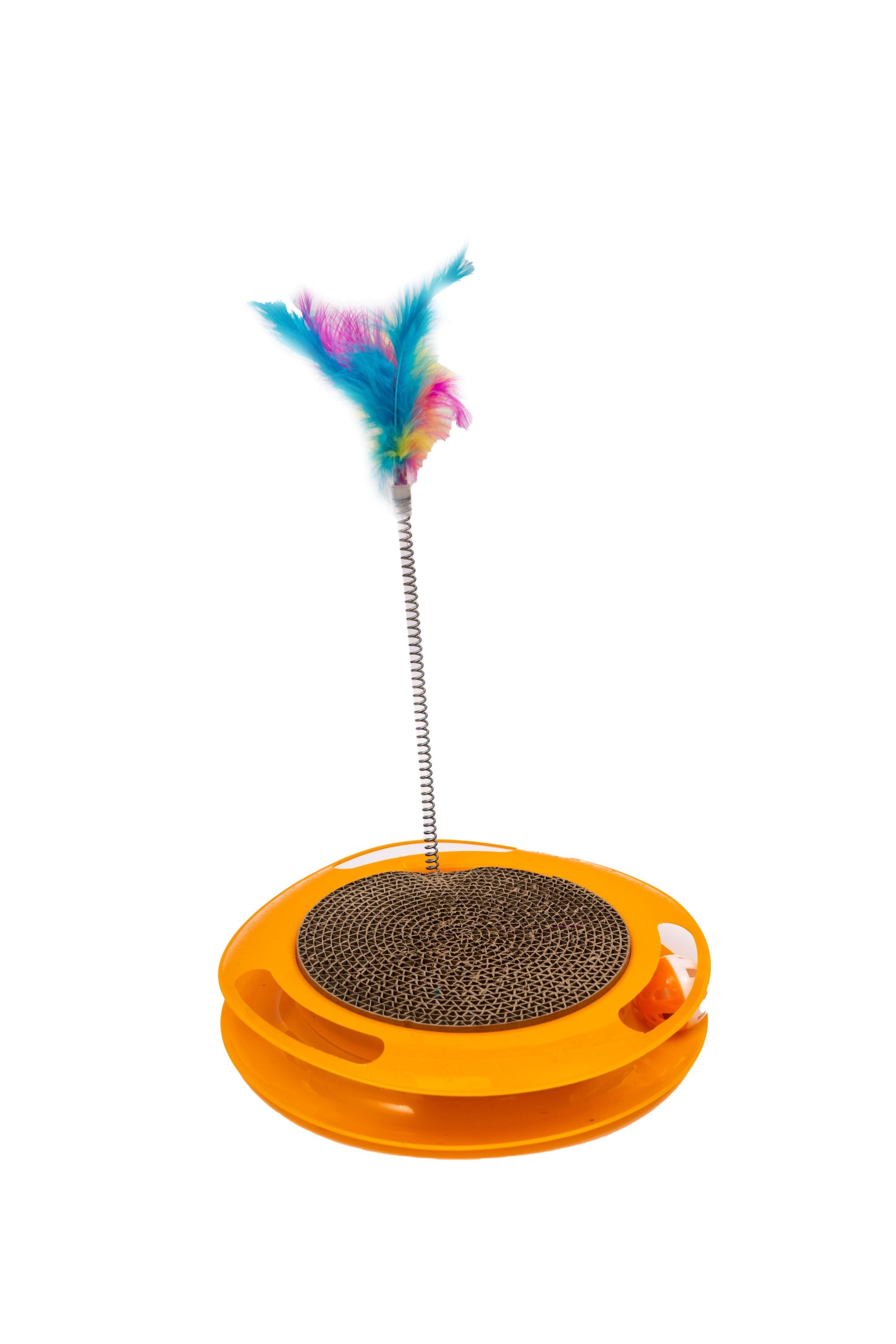 Scratch & Chase Adventure: Interactive Ball Track, Scratcher, & Feather Wand