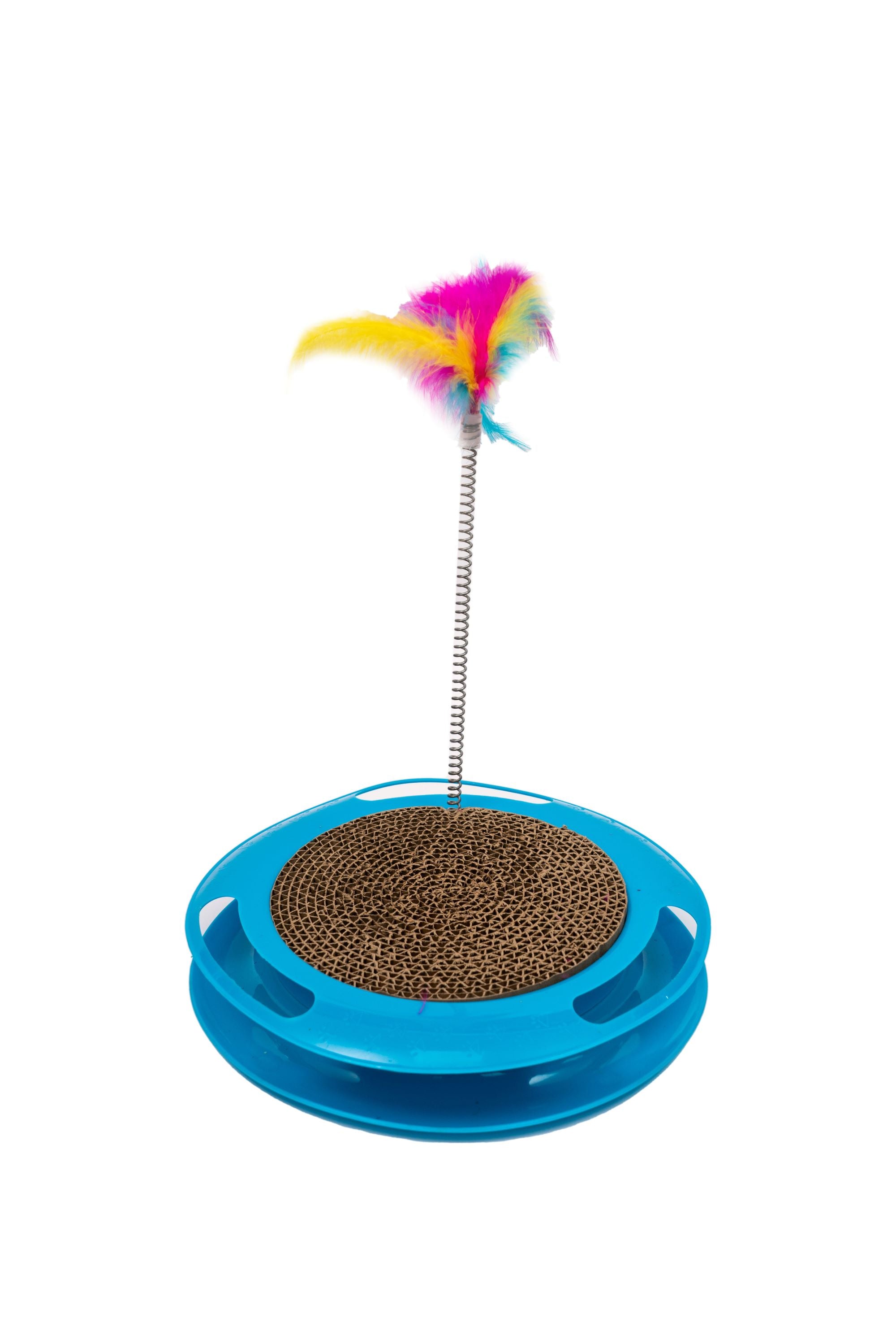 Scratch & Chase Adventure: Interactive Ball Track, Scratcher, & Feather Wand