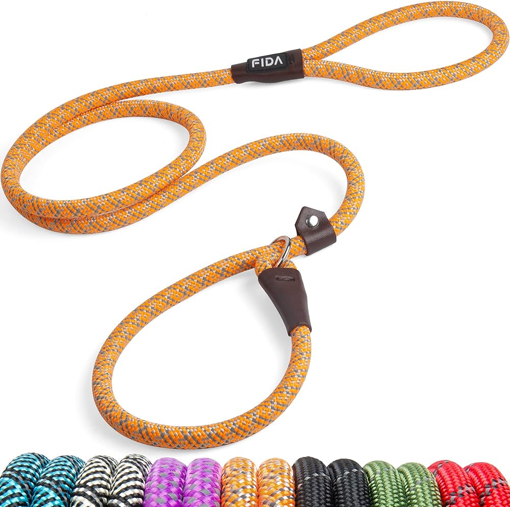 Fida Durable Slip Lead Dog Leash / Training Leash(6Ft Length, 1/2" Thick Rope)