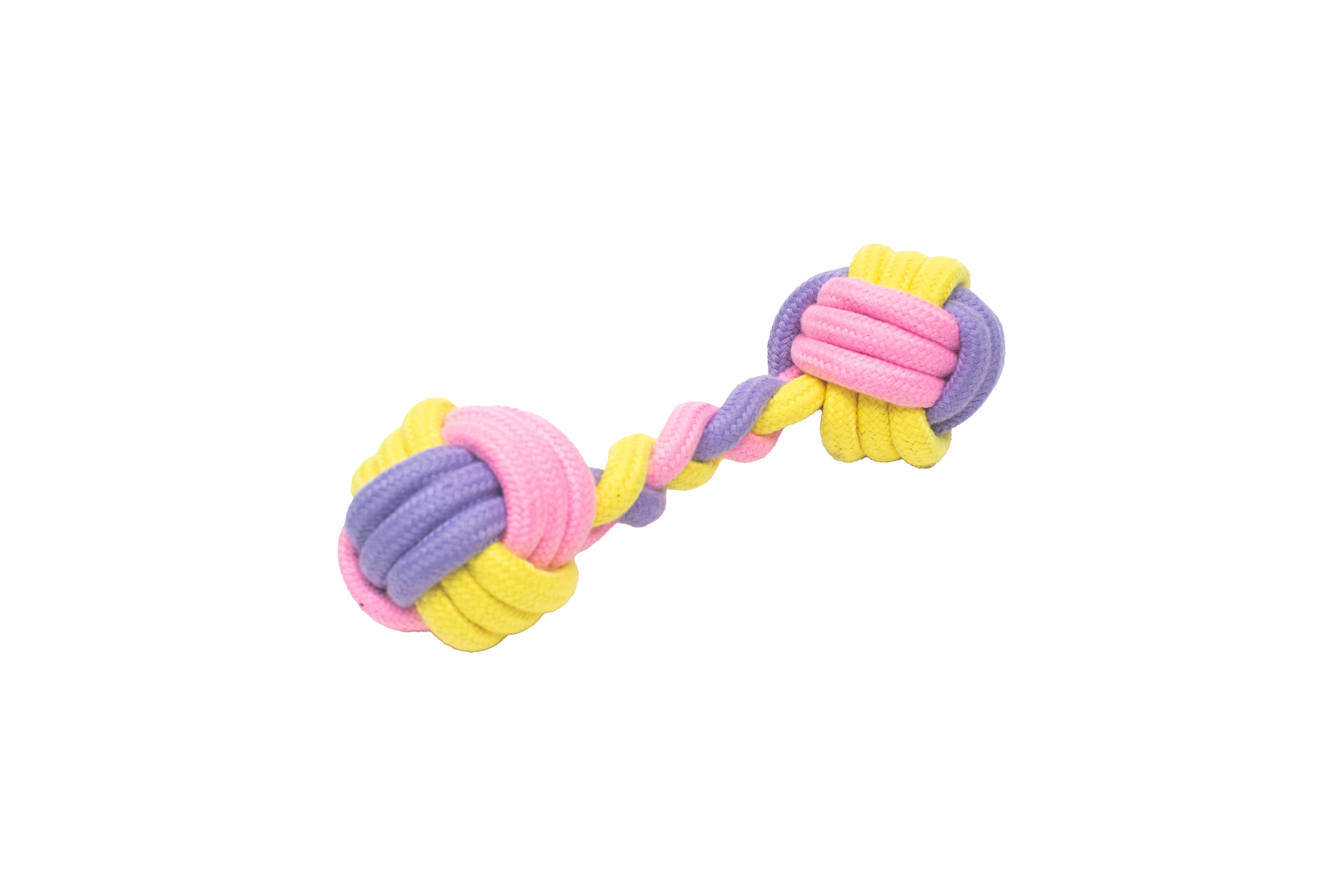 PL - Dog Chew Toys Colorful Dumbbells Shape Rope Toys For Dogs 19*6Cm