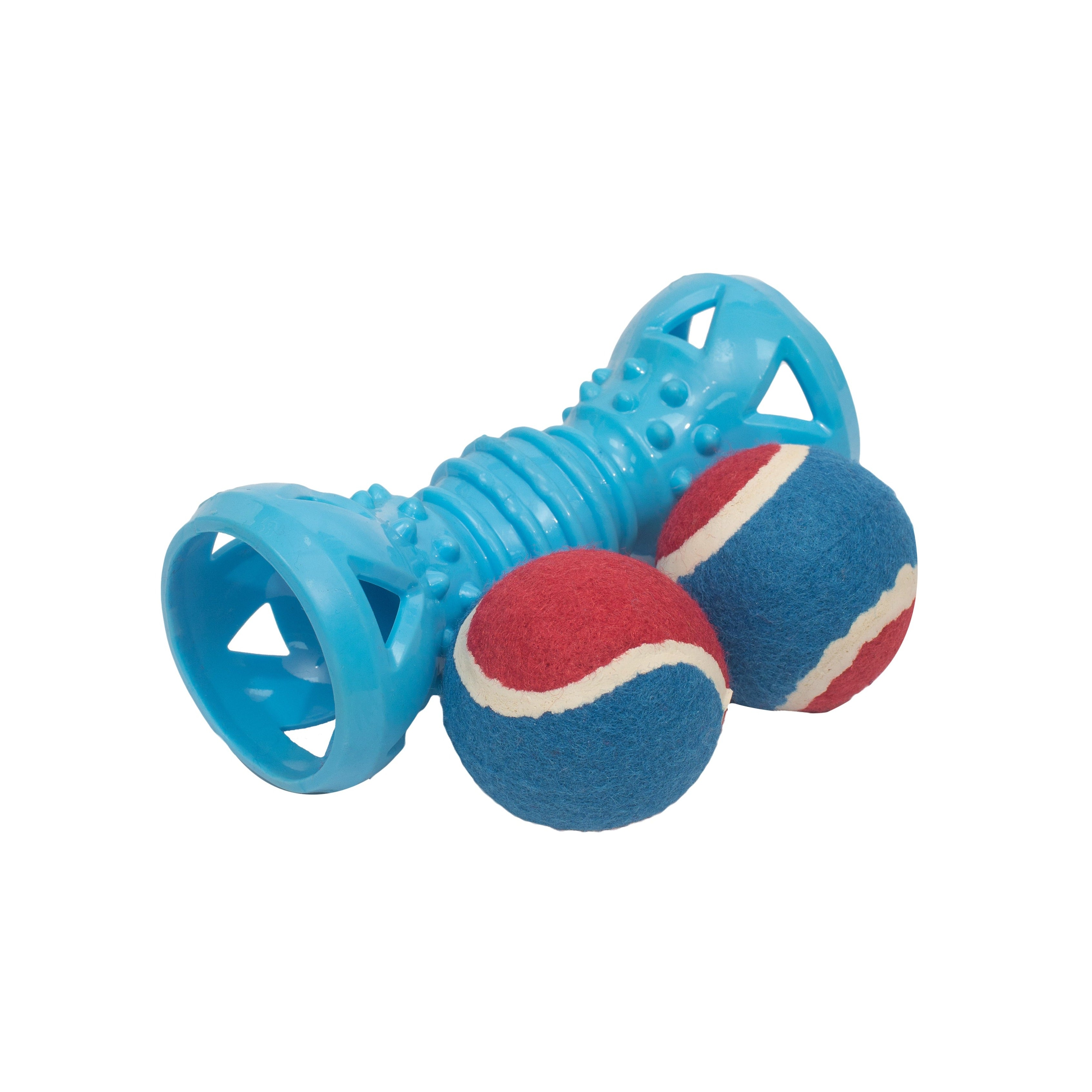 Fetch & Chew Dumbbell: Interactive Fun with Detachable Balls