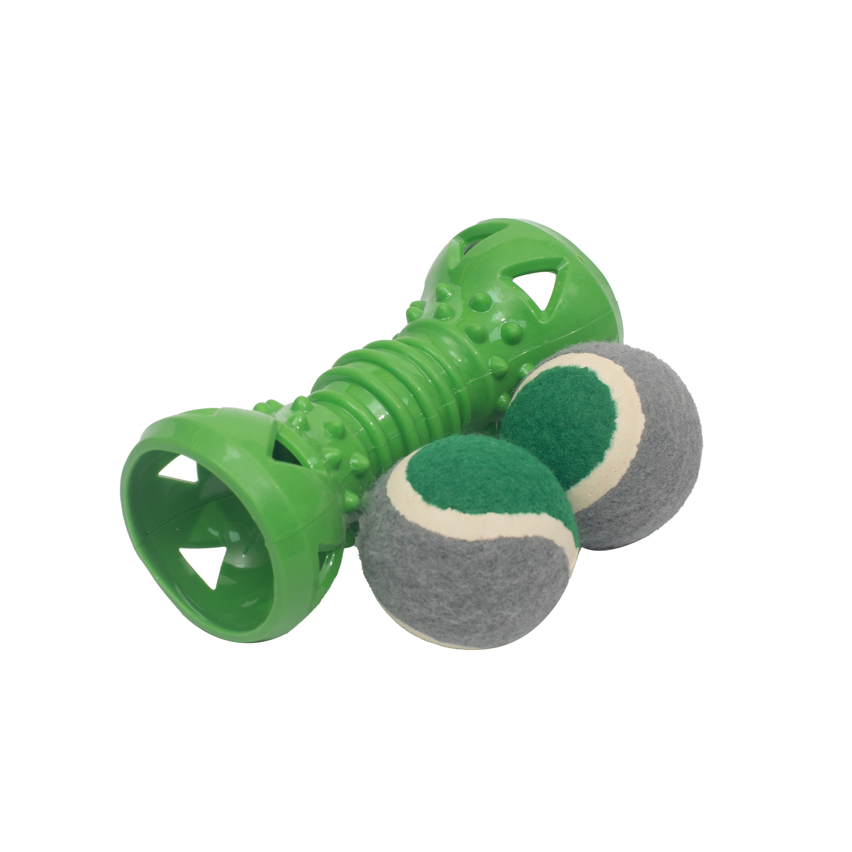 Fetch & Chew Dumbbell: Interactive Fun with Detachable Balls
