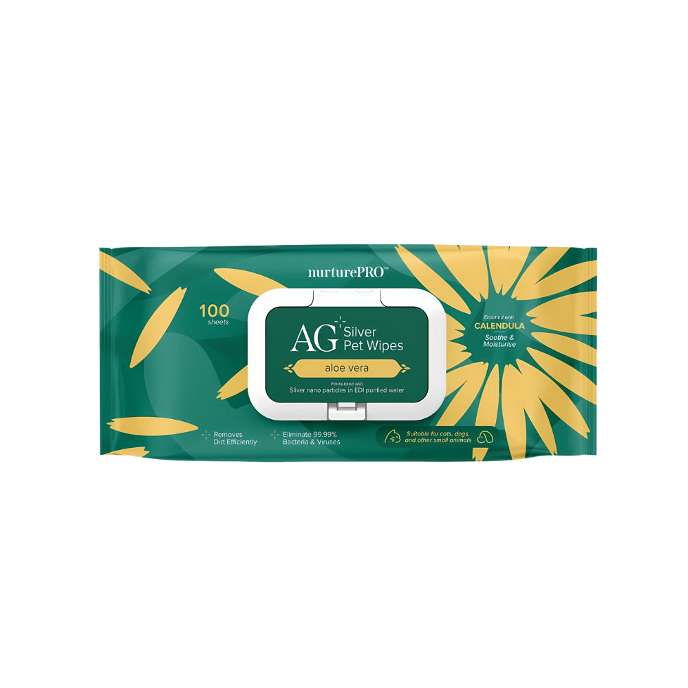Nurturepro Ag+ Silver Pet Wet Wipes- 100 Sheets