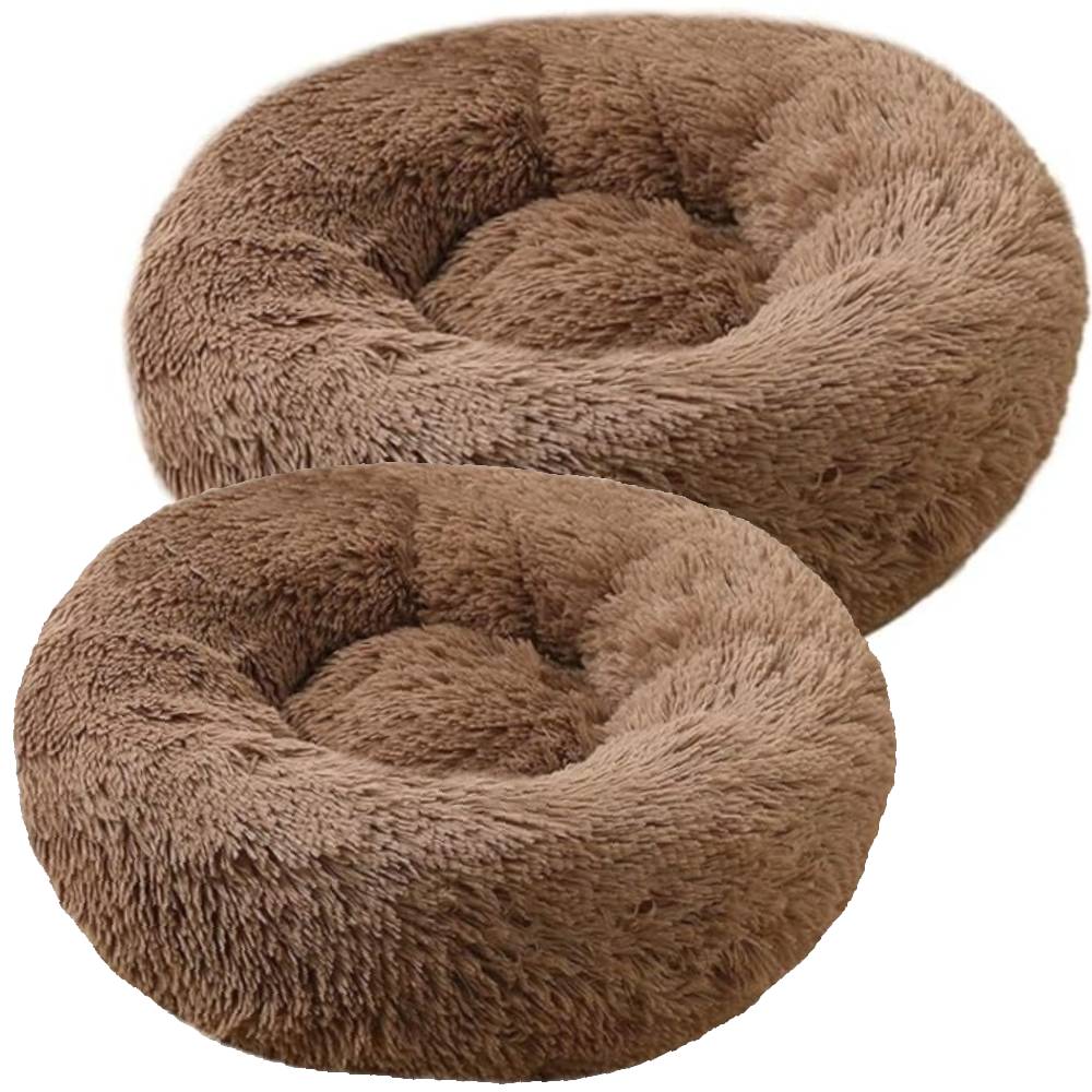 Coco Kindi - Soft Plush Round Bed - Coffee