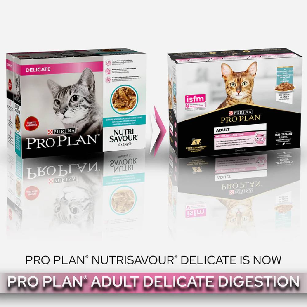 Pro Plan - Delicate Wet Cat Food, Oceanfish In Gravy, Multipack, 10 X 85G