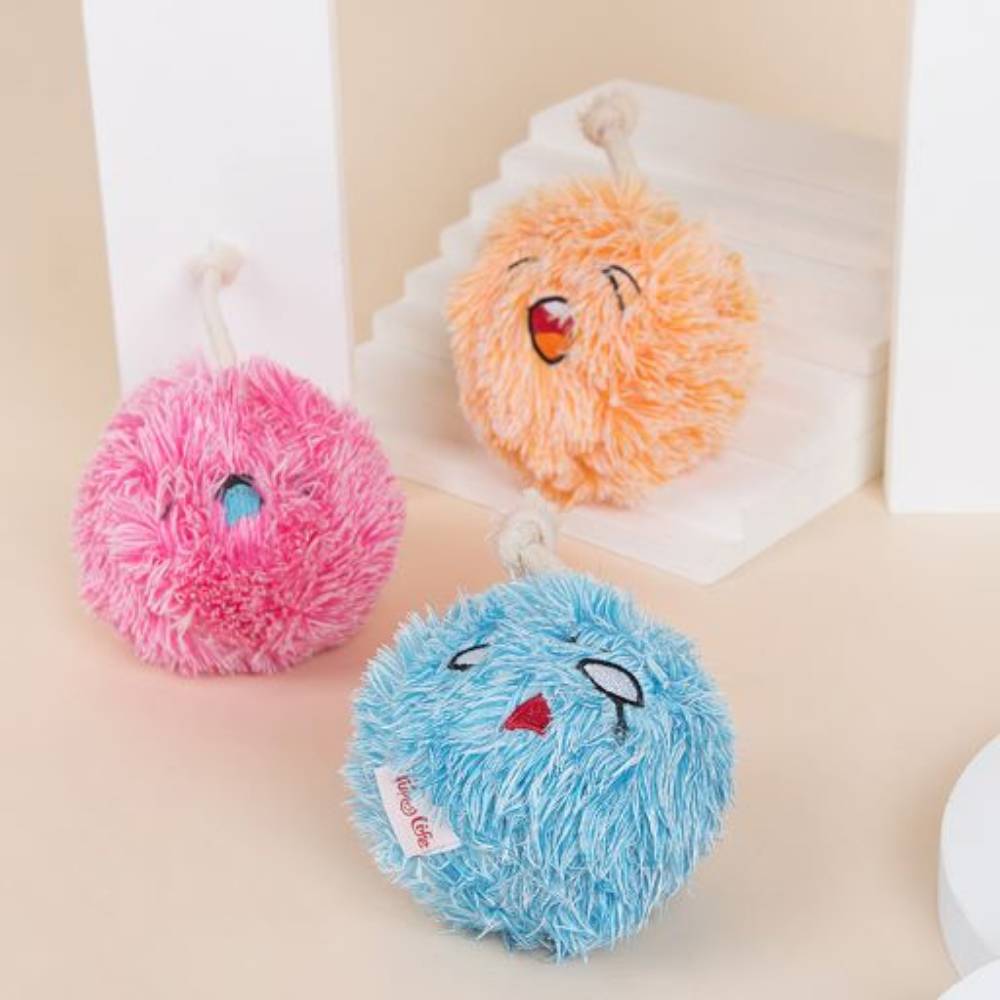 Puppy Life - Cute Fluffy Squeaky Ball Shaped Dog toy