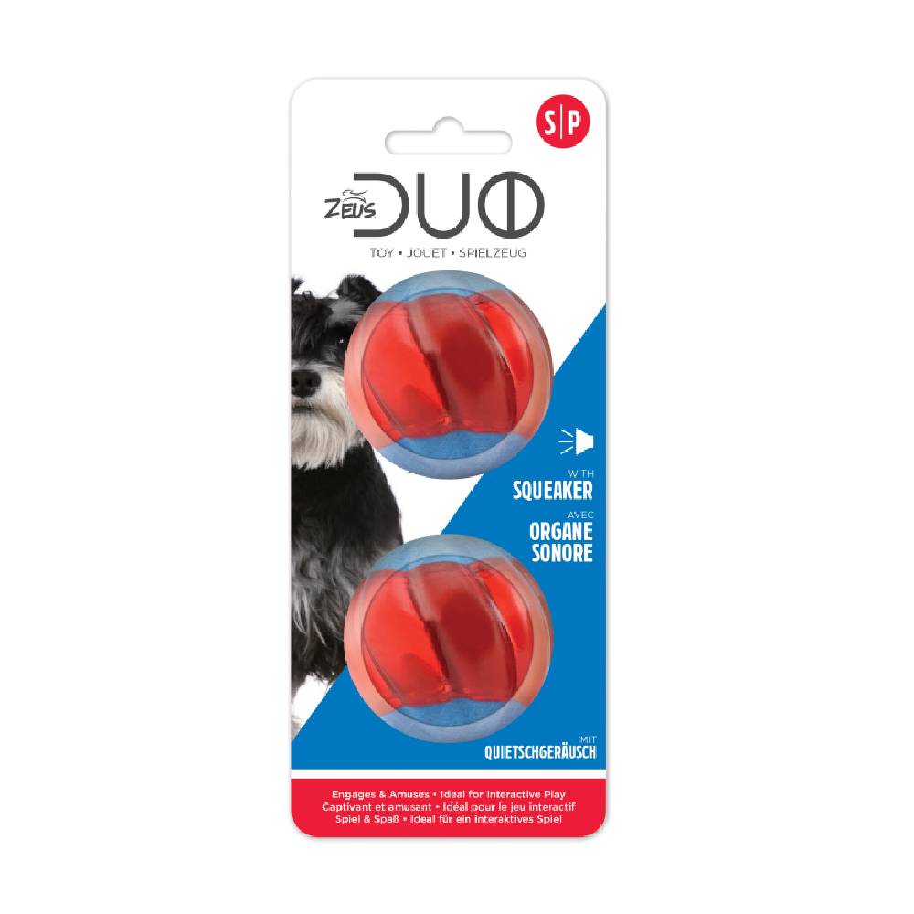 Zeus - Duo Ball, 5cm with Squeaker, 2pk