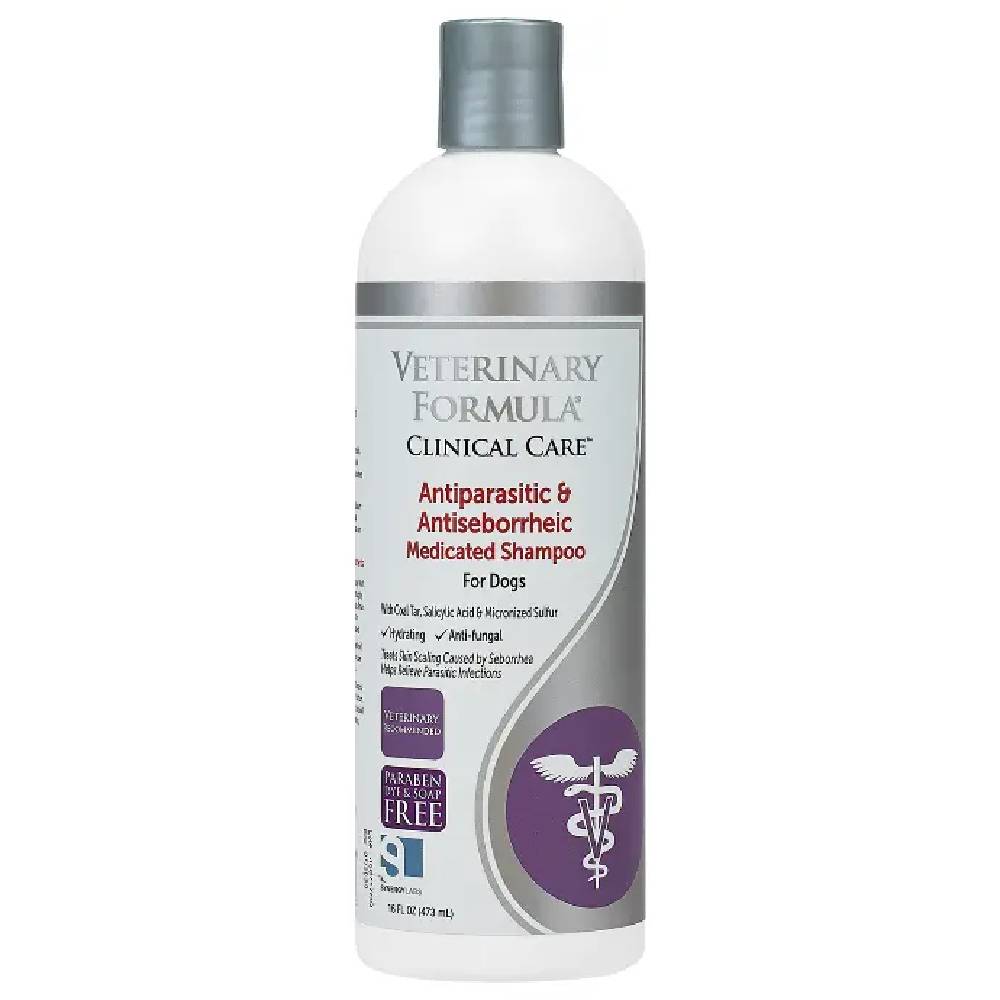 Synergy Lab - Veterinary Formula Clinical Care Antiparasitic & Antiseborrheic Shampoo for Dogs  16 oz