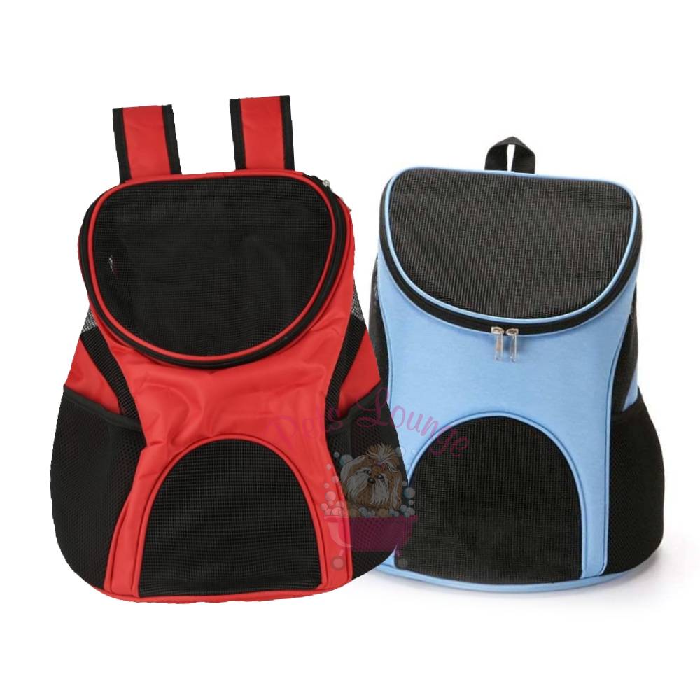 For Pet - Breathable Mesh Portable Double Shoulder Backpack - Blue