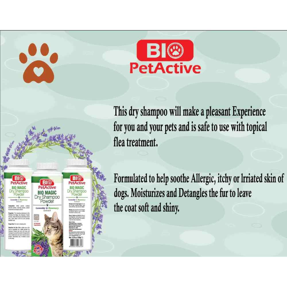 Bio - Magic Dry Shampoo Powder (For Cats) 150Gm