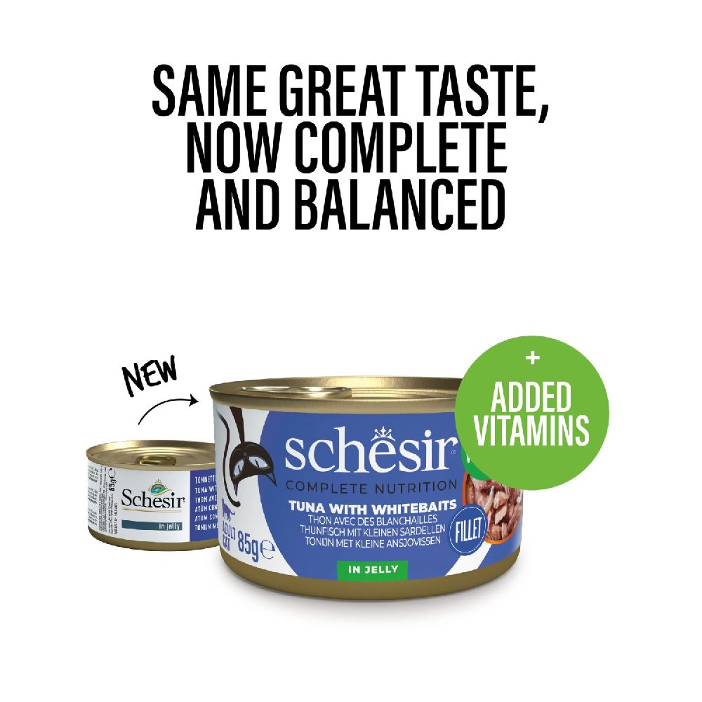 Schesir - Cat Can Jelly Tuna with Whitebaits 85g