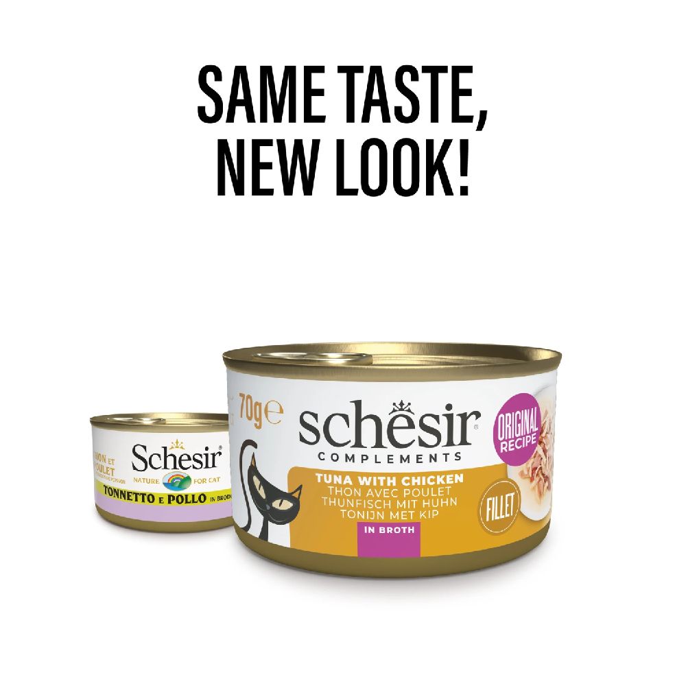 Schesir - Cat Can Broth - Wet Food Tuna with Chicken 70g