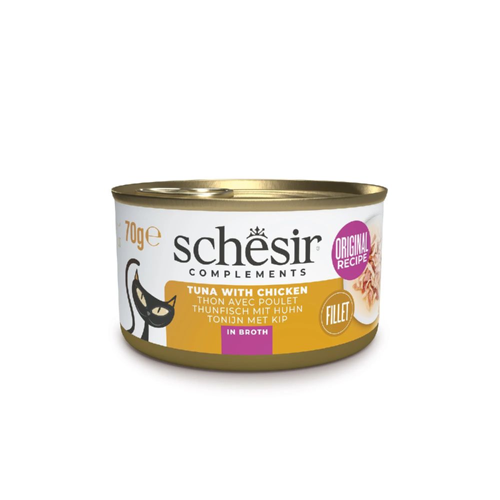 Schesir - Cat Can Broth - Wet Food Tuna with Chicken 70g