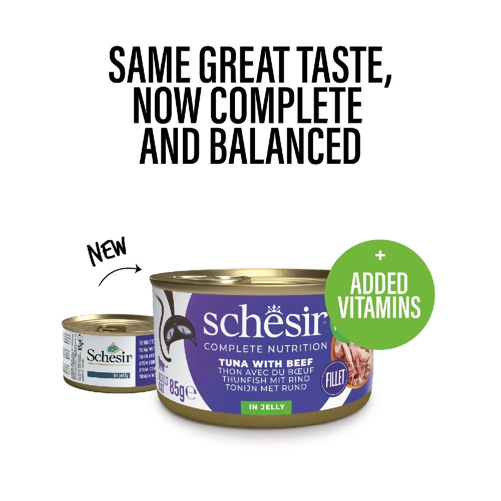 Schesir - Cat Wet Food-Tuna With Beef Fillets 85g