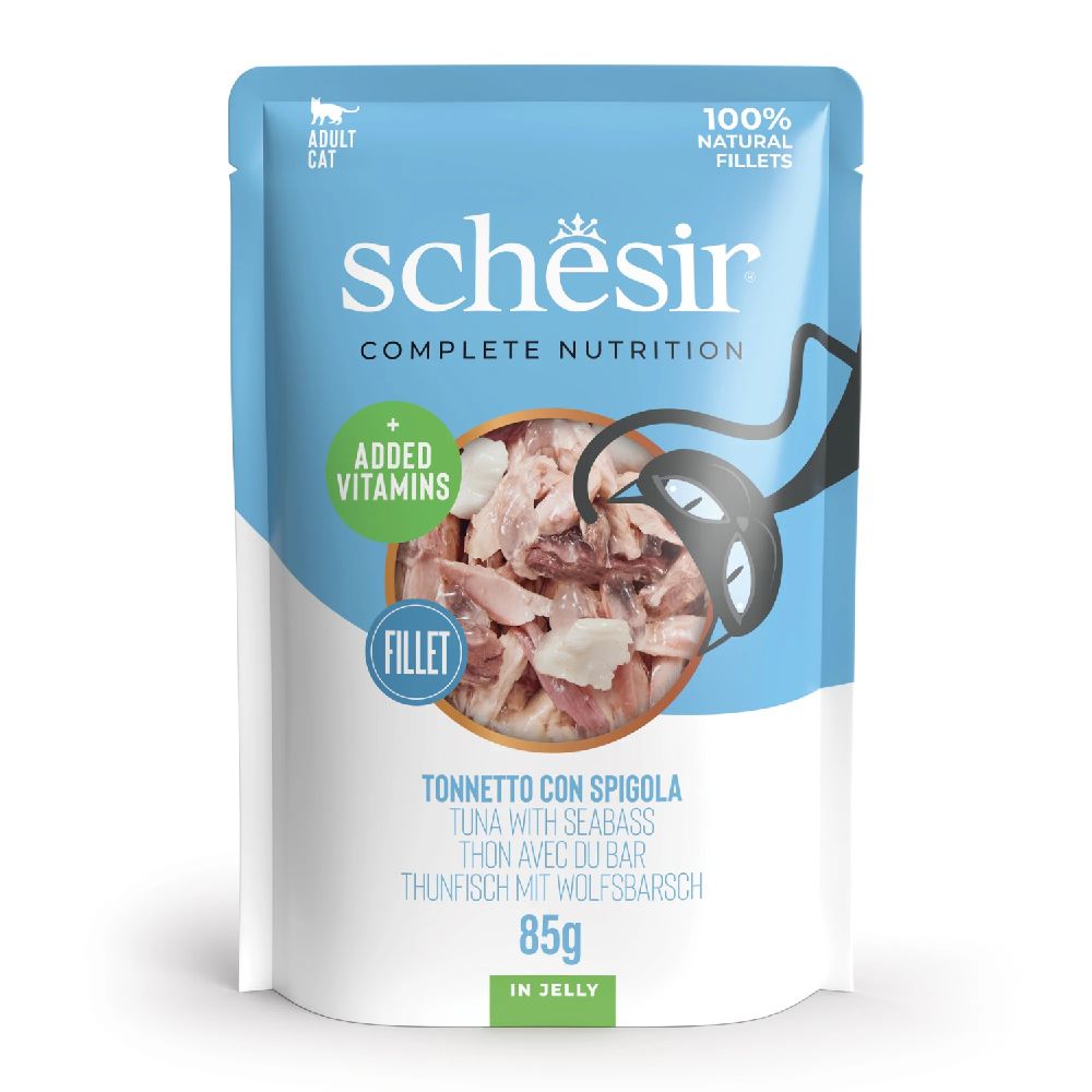 Schesir - Cat Pouch Jelly Tuna With Seabass - 85 G