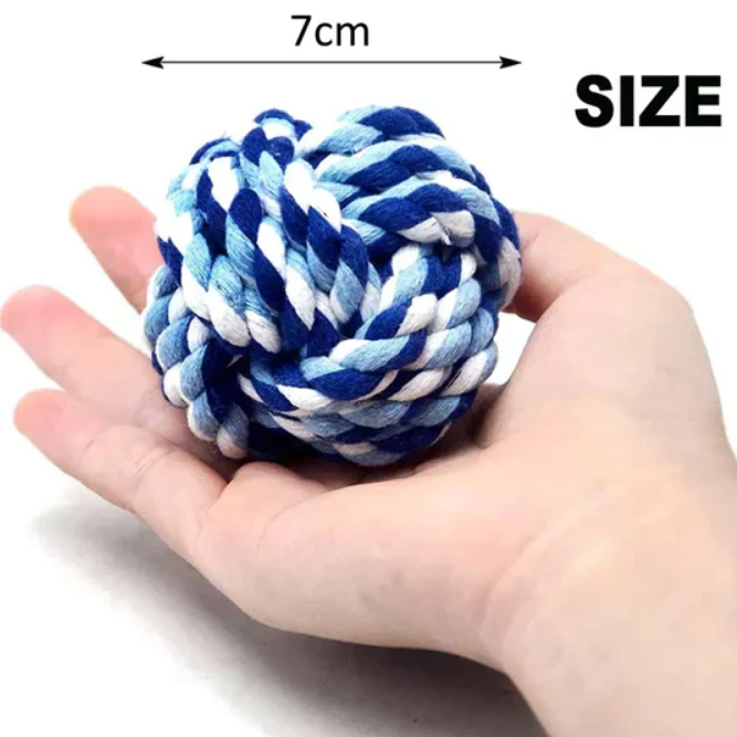 PL - Rope Ball Toy - Blue/White