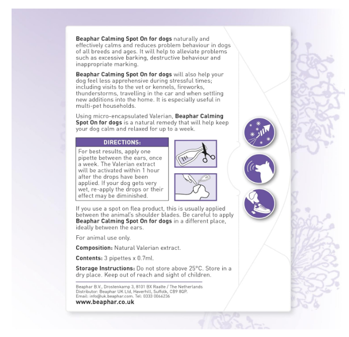 Beaphar Calming Spot On for Dogs