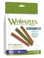 Whimzees - Stix Xtra Small Mix Brown / Green / Orange 48+8 Pcs