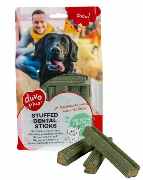 Duvo+ Chew! Stuffed Dental Sticks 9.6 CM - 14Pcs - 420 G, Green