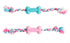 Duvo+ Dogtoy Puppy Tpr Bone With Cotton Rope 35 CM (Pink/Blue)