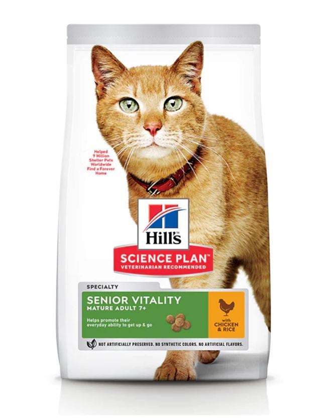 Hills - Science Plan Senior Vitality Mature Adult 7+ Cat Food With Chicken & Rice (1.5 KG)