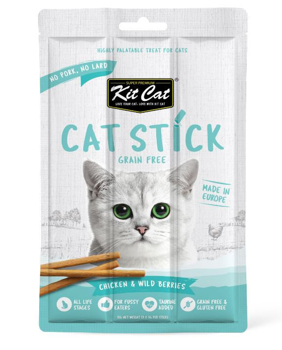Kit Cat - Grain Free Cat Stick Chicken & Wild Berries 15G