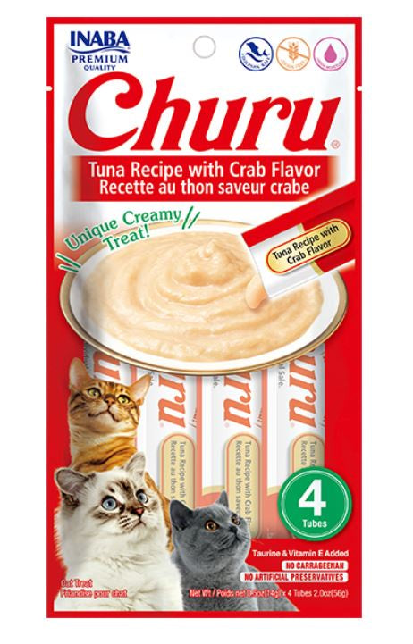 Inaba - Churu - Tuna Recipe With Crab Flavor Cat Treats 4Pcs/Pk