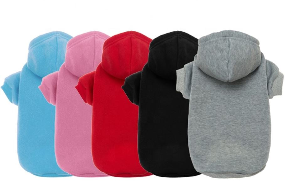 Pets Club Custom Soft Fleece Blank Designer Dog Hoodie Pet Cloth - Gray Large