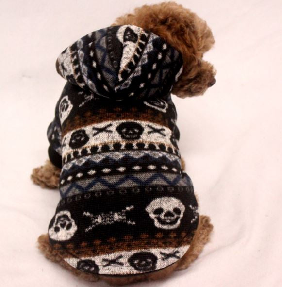 Pets Club Soft Fleece Classic Pattern Pet Cloth Winter Warm Sweater Hoodies Red & Black -Medium