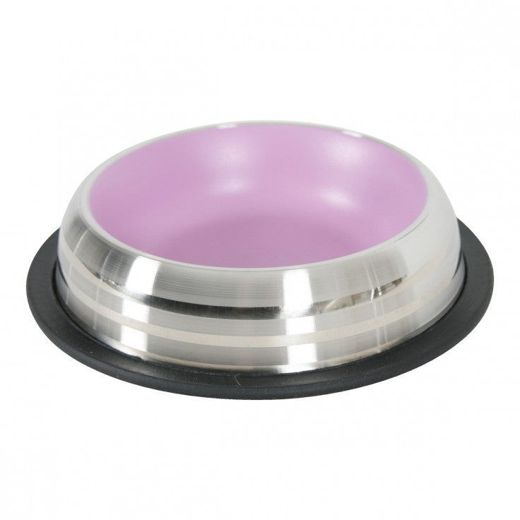 MERENDA STAINLESS NON-SLIP DOG BOWL - PINK