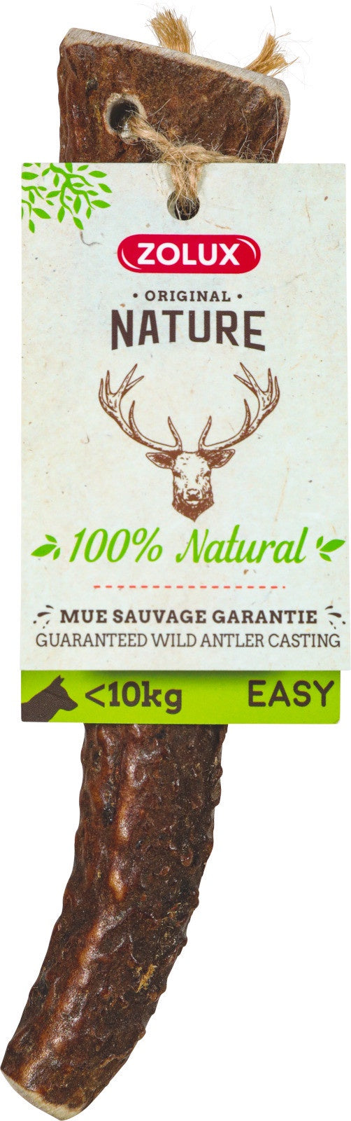 Zolux - Natural Deer Antler Easy For Dogs Under 10Kg
