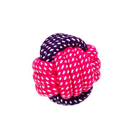 PETS CLUB COTTON KNOT BALL DARK PINK DOG TOY ,SIZE: 6 cm