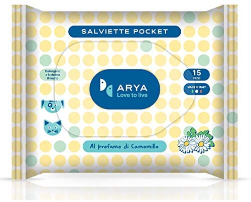 Arya Pet Wet Wipes clean your dog/cat - Camomilla