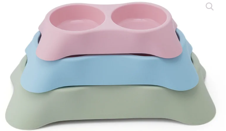 Pets Club Double Dining Bowl - 64 ml - 23*13*4 Cm