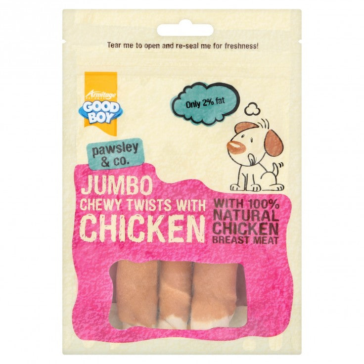 Armitage -JUMBO CHICKEN CHEWY TWISTS - 100G