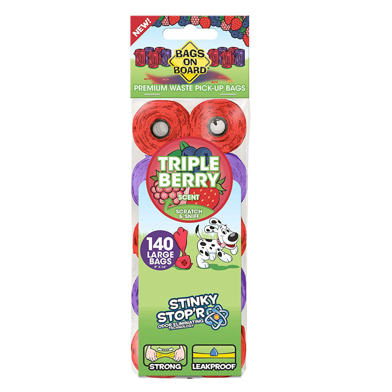 BOB Refill Bags – Triple Berry 140 bags ( 9 x 14 ) - Dog Accessories