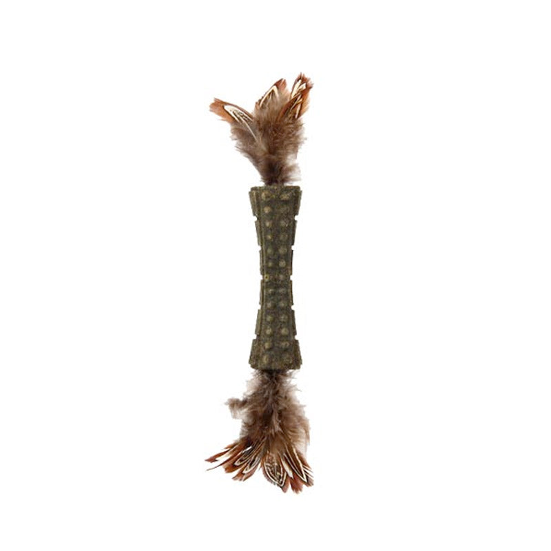 Catnip Johnny Sticks w/ Double Side Natural Feather Beige