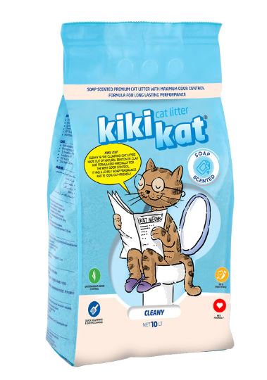 Kiki Kat - White Bentonite Clumping Cat Litter -10 L (8.7 Kg)