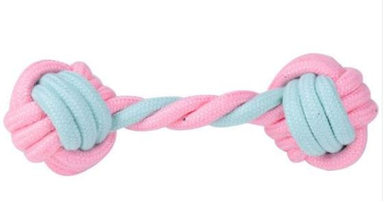 Pets Club Cotton Dumbell Dog Toy Pink ,Size: 19*6 CM