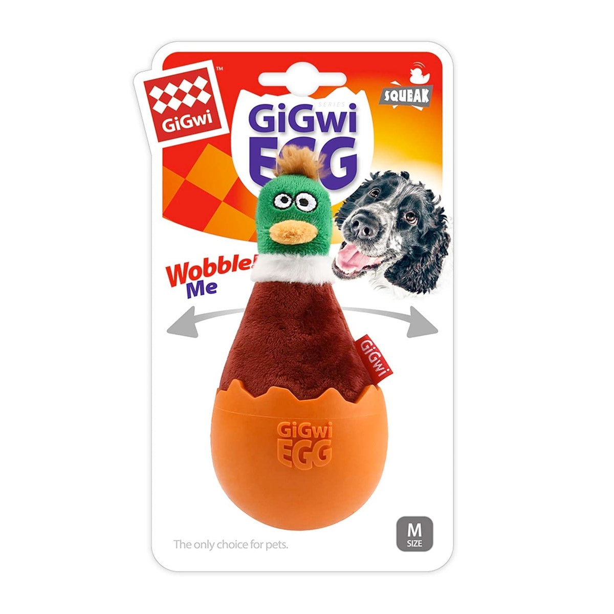 Gigwi - Egg Wobble Fun Brown Duck  Medium
