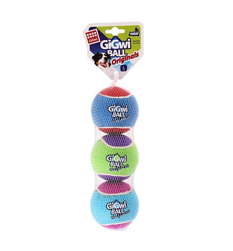 Gigwi Originals Tennis Ball 3pcs with Different Color in One Pack