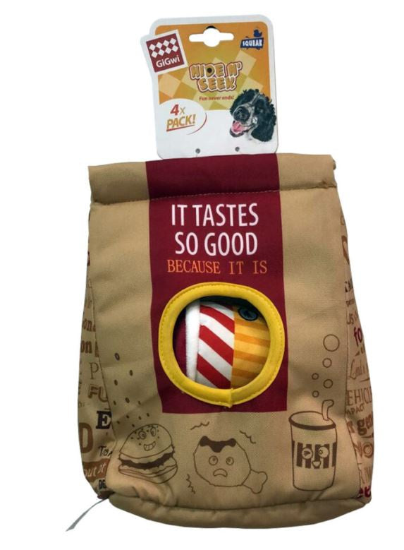 Gigwi - Hide N Seek Fast Food Bag With Plush Hamburg, Coke And Fried Chicken