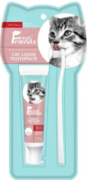 Fresh Friends Cat Liquid Milk Flavor Toothpaste Kit