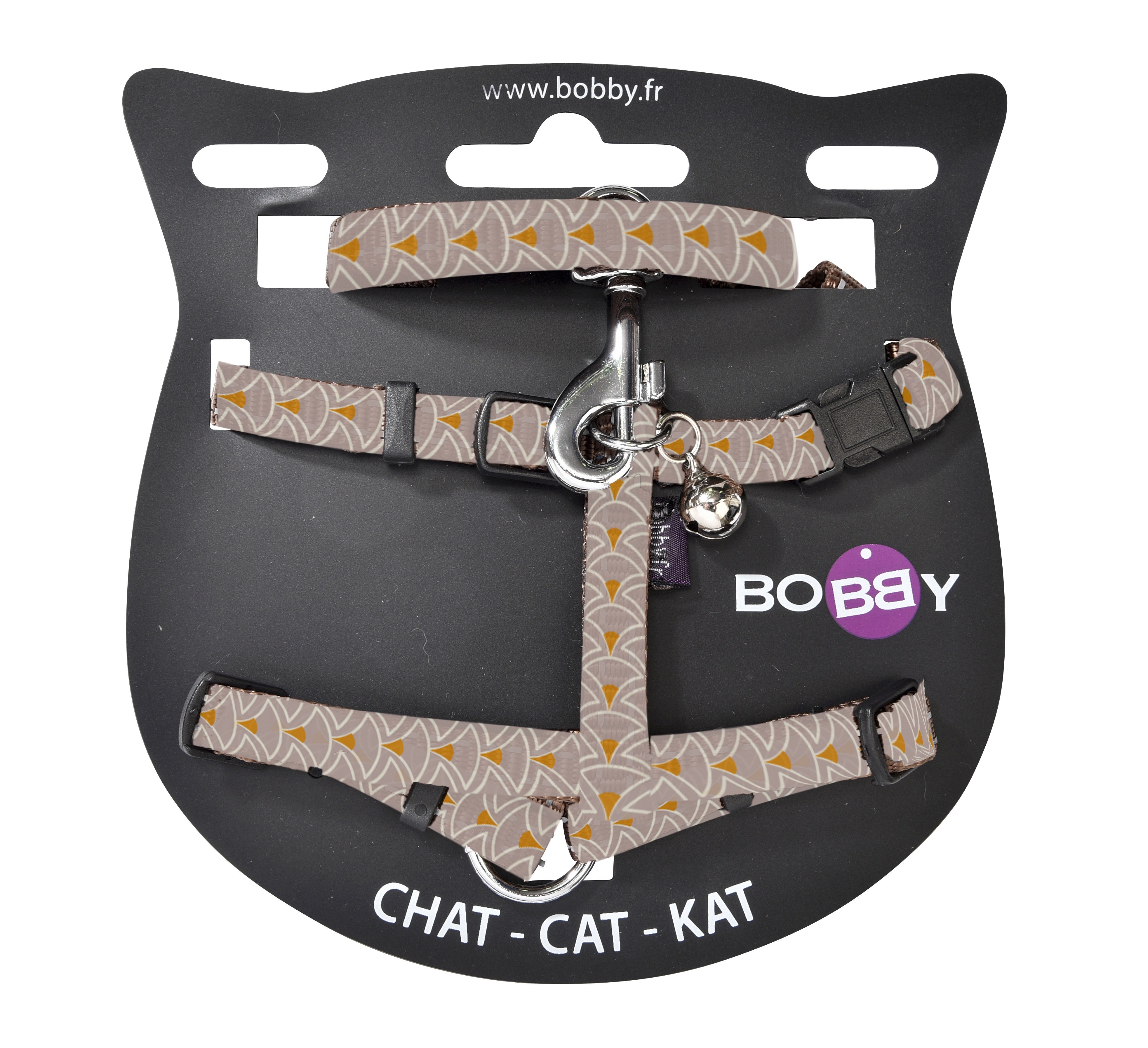 Bobby - Geisha Cat Harness And Lead - Taupe