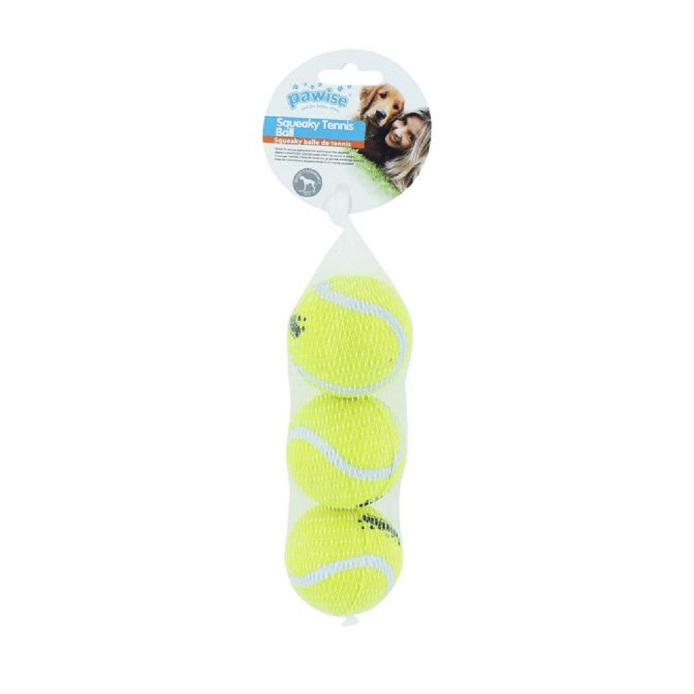 Pawise - Squeaky Tennis Balls Dog Toy - 3 PCS