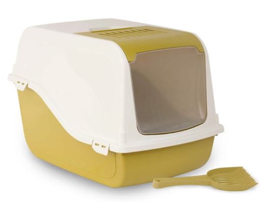 Cat Litter Box Ariel(Top Free) - Green/Blue/Tan