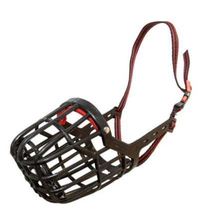 Dog Fever Black Plastic Dog Muzzle with Nylon Strap, Size 3 - Dog Accessories 