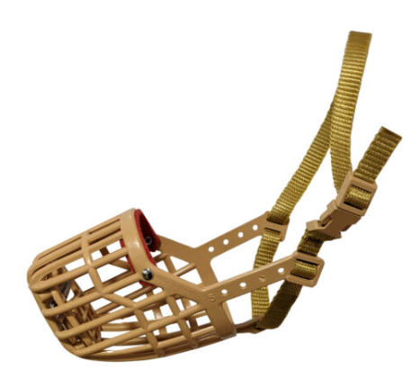Dog Fever Brown Plastic Dog Muzzle with Nylon Strap, Size 2