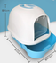 Semi-Automatic Hooded Cat Litter Box With Handle Detachable Flip Cat Litter Boxes -Size - 53*41*41 Cm - Blue