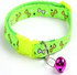 Pets Club Adjustable Cat Collar With Bell- Green Bone